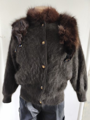 Pelzjacke angora dunkelbraun - pelzjacke,